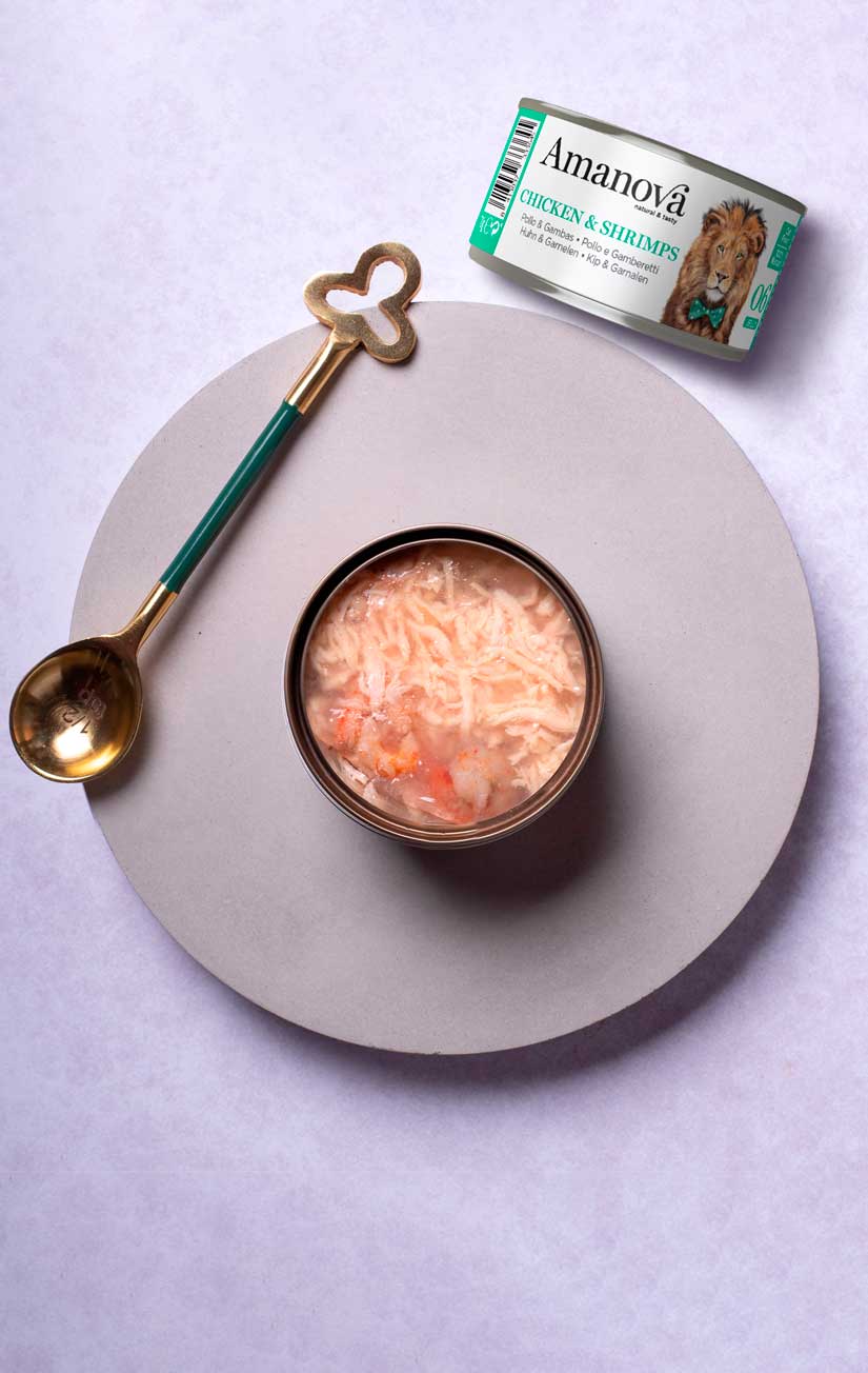 Amanova Cat Chicken & Shrimps - kurczak i krewetki w galaretce puszka 70g [06] - obrazek 2