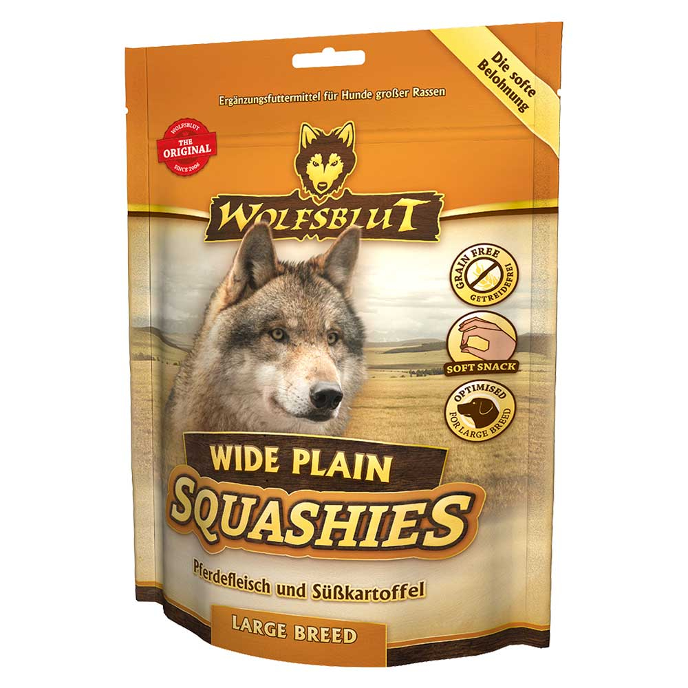 0cdb1594f69bd1bc8ccf4e9cdcebf88674854779_wolfsblut_hundesnacks_squashies_wide_plain_large_breed_2.jpg Wolfsblut Dog Squashies Wide Plain Large Breed - konina i bataty 300g - obrazek 1