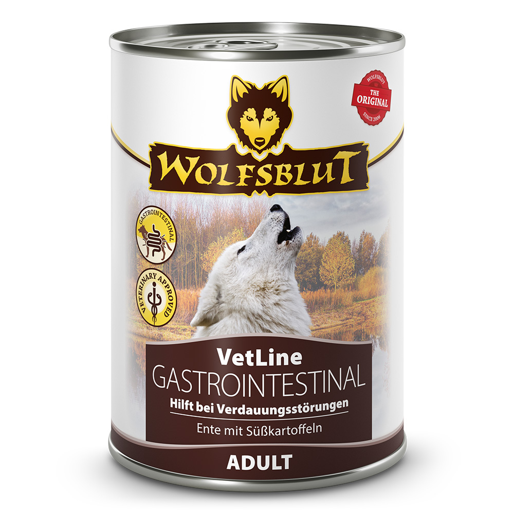 2642c0e4bccea98a04b25759e797d75d964124f1_wb789627_wolfsblut_vetline_gastrointestinal_front_395g_4260603789627_1000px_shd.jpg Wolfsblut Dog VetLine Gastrointestinal - kaczka i bataty puszka 395g - obrazek 1