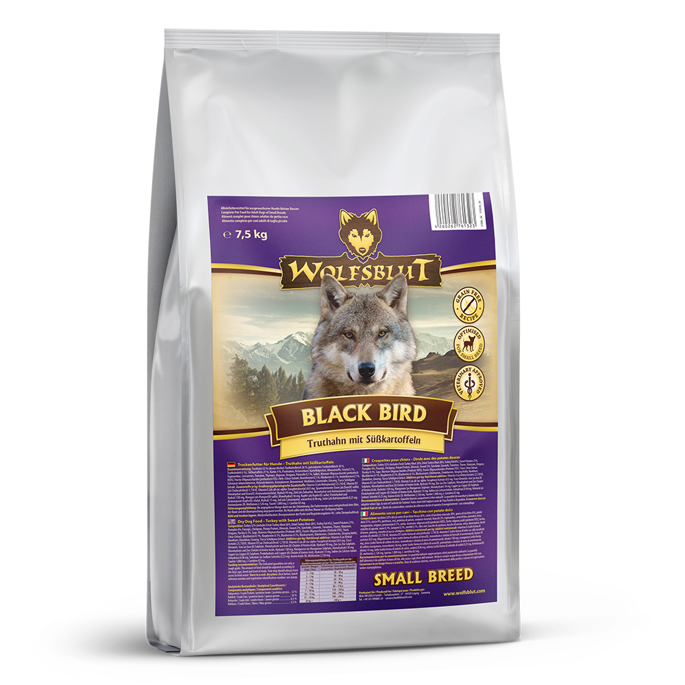 Wolfsblut Dog Black Bird Adult Small - indyk i bataty 7,5kg - obrazek 2