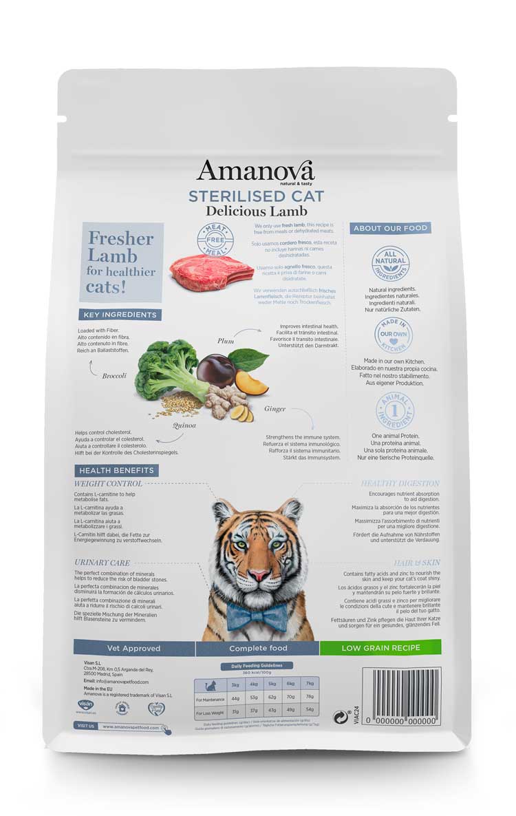 Amanova Cat Sterilised Delicious Lamb - jagnięcina 300g - obrazek 2