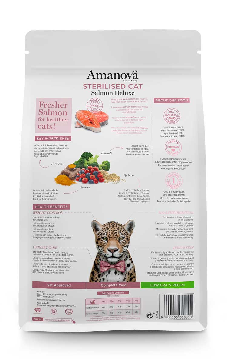 Amanova Cat Sterilised Salmon Deluxe - łosoś 6kg - obrazek 2