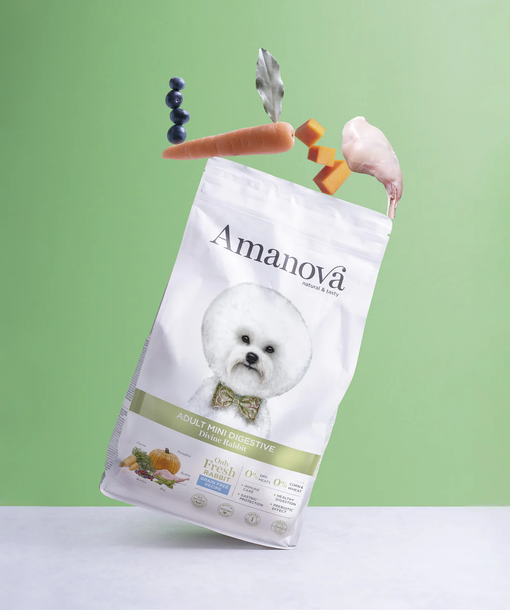 dogminirabbit.webp Amanova Dog Adult Mini Digestive Divine Rabbit - królik 800g - obrazek 1
