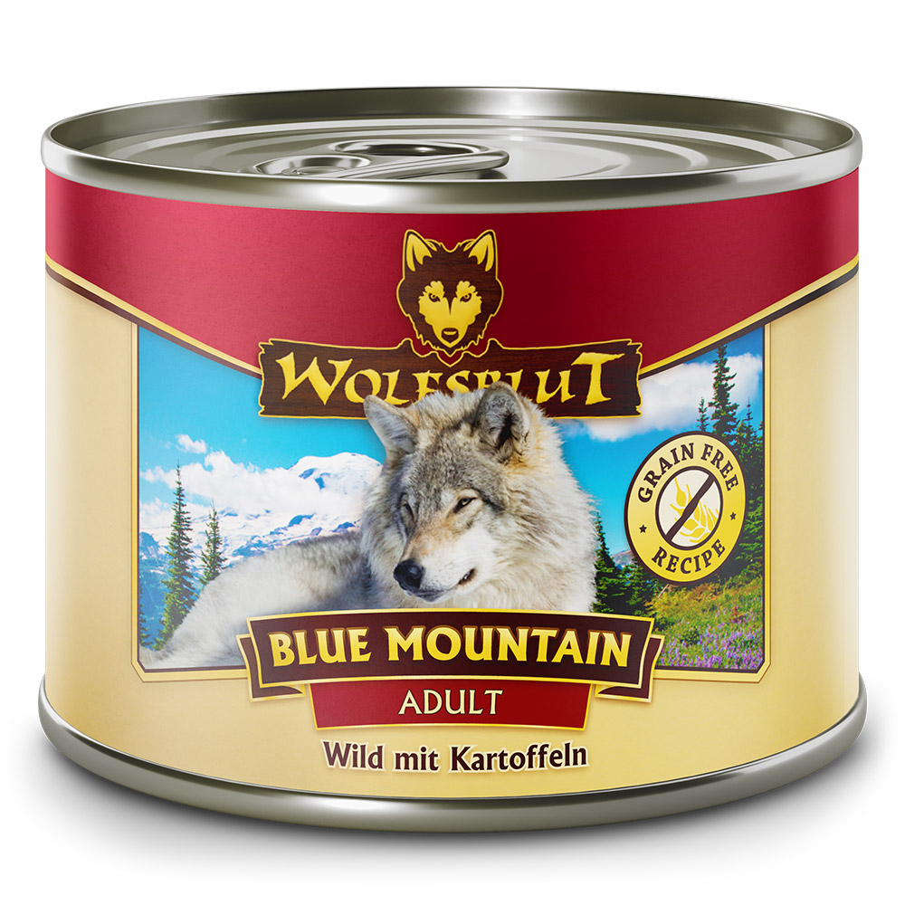 e41dcedb8cde320a92d02116dfe1619d953b443c_wb783724_wolfsblut_nassfutter_bluemountain_200g_dose_4260603783724_1000px_shd_3.jpg Wolfsblut Dog Blue Mountain - dziczyzna i ziemniaki puszka 200g - obrazek 1