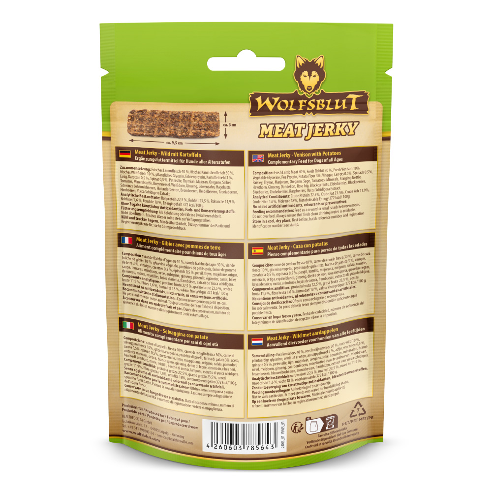 Wolfsblut Dog Meat Jerky Dark Forest 80g - obrazek 2