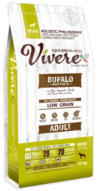 fGBFHWMZXHbbQZjUPfkS.jpg Vivere Dog Medium Adult Buffalo 3kg Karma Monobiałkowa z Bawołem - obrazek 1