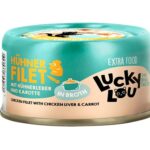 Lucky Lou Extrafood Kurczak i wątróbka z kurczaka w bulionie puszka 70g