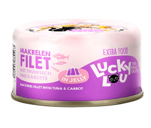1-58.jpg Lucky Lou Extrafood Makrela i tuńczyk w galaretce puszka 70g - obrazek 1