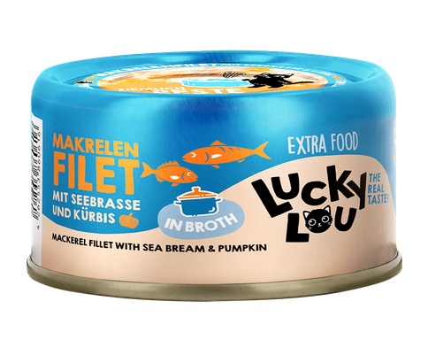 1-61.jpg Lucky Lou Extrafood Makrela i dorada w bulionie puszka 70g - obrazek 1
