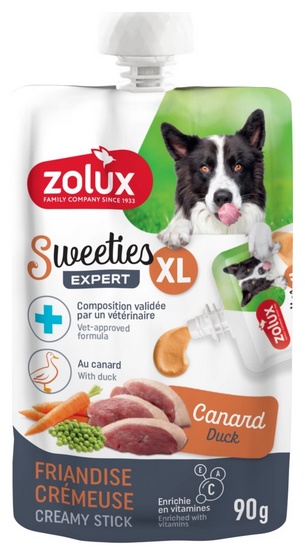 3-16.jpg Zolux Sweeties XL Kremowy przysmak dla psa - kaczka 90g - obrazek 1