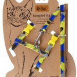 Dingo Komplet dla kota - Smycz i szelki Yellow Bahama